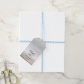 Elegante Zilveren Glitter Bokeh Cadeaulabel (Met Touw)