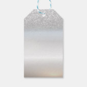 Elegante Zilveren Glitter Bokeh Cadeaulabel (Achterkant)