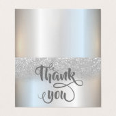 Elegante zilveren glitter bokeh dankkaart visitekaartje (Buitenkant ongevouwen)
