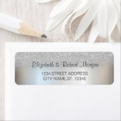 Elegante Zilveren Glitter Bokeh Huwelijkslabel Etiket (Insitu)