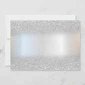 Elegante Zilveren Glitter Bokeh, Kant Save The Dat Date (Achterkant)