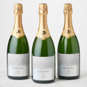 Elegante Zilveren Glitter Bokeh Sparkling Wijnetiket (Flessen)
