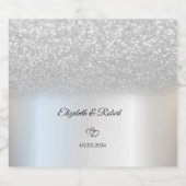 Elegante Zilveren Glitter Bokeh Sparkling Wijnetiket (Enkel label)