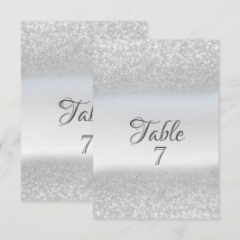 Elegante Zilveren Glitter Bokeh Tafelkaart Kaart