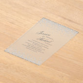 Elegante zilveren glitter bruiloft acryl uitnodigingen (Laagn)