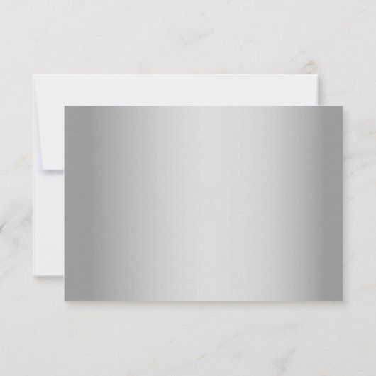 Elegante zilveren glitter bruiloft RSVP kaartje (Achterkant)