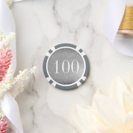 Elegante zilveren glitter casino poker chip tokens (Huwelijk)