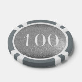 Elegante zilveren glitter casino poker chip tokens (Enkel)