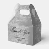 Elegante zilveren glitter dank u bruiloft bedankdoosjes (Voorkant Zijde)