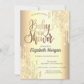 Elegante Zilveren Glitter Drips Roze Goud  Kaart (Voorkant)