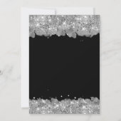 Elegante zilveren glitter en zwarte 30e verjaardag kaart (Achterkant)