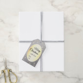 Elegante zilveren glitter gouden effect kerst glam cadeaulabel (Met Touw)