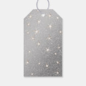 Elegante zilveren glitter gouden effect kerst glam cadeaulabel (Achterkant)