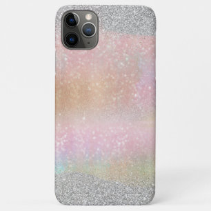 Elegante zilveren glitter gouden regenboog abstrac Case-Mate iPhone case