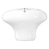 Elegante Zilveren Glitter Kerstvakantie Sneeuwvlok Keramische Knop (Zijkant)