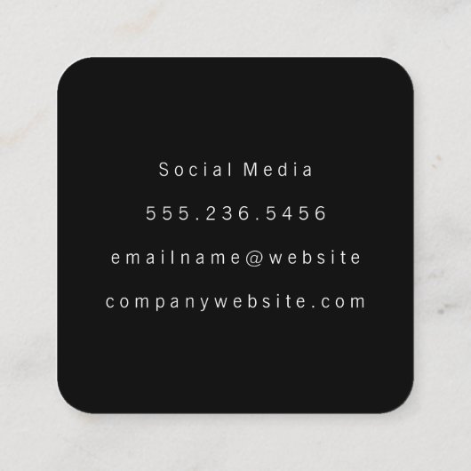 Elegante Zilveren Glitter Krabbel Vierkante Visitekaartje (Achterkant)