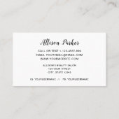 Elegante Zilveren Glitter Lippen Make-up Artiest Visitekaartje (Achterkant)