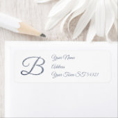 Elegante Zilveren Glitter Monogram B Persoonlijk Etiket (Insitu)
