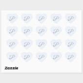 Elegante Zilveren Glitter Monogram P Envelope Zege Hart Sticker (Vel)