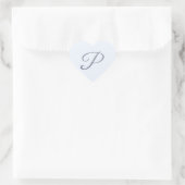 Elegante Zilveren Glitter Monogram P Envelope Zege Hart Sticker (Tas)