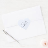 Elegante Zilveren Glitter Monogram P Envelope Zege Hart Sticker (Envelop)