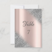 Elegante Zilveren Glitter Ombre Roze Gouden Tafel Kaart (Achterkant)