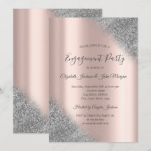 Elegante zilveren glitter ombre roze gouden verlov