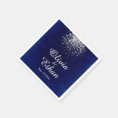 Elegante zilveren glitter op Royal Blue Servet (Hoek)