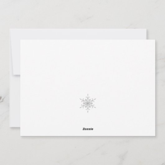 Elegante zilveren glitter sneeuwvlokken kerst foto feestdagenkaart (Achterkant)