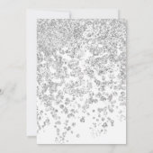 Elegante Zilveren Glitter Spark Virtuele Bruidsfee Kaart (Achterkant)