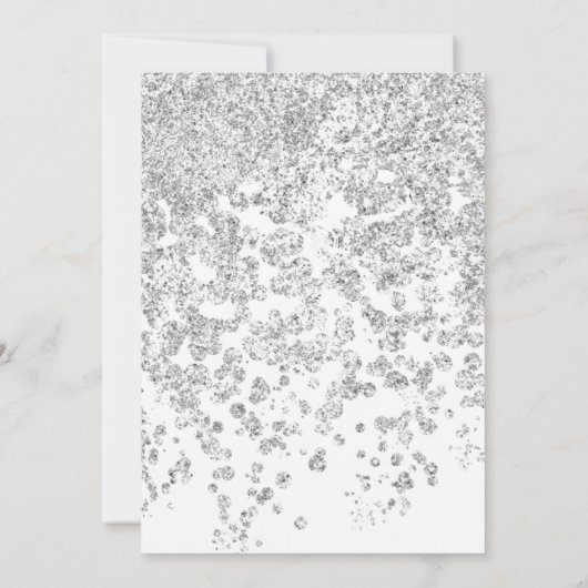 Elegante Zilveren Glitter Spark Virtuele Bruidsfee Kaart (Achterkant)