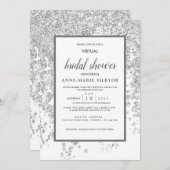 Elegante Zilveren Glitter Spark Virtuele Bruidsfee Kaart (Voorkant / Achterkant)