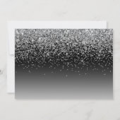 Elegante zilveren glitter Sparkle Retirement Invit Kaart (Achterkant)