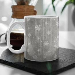 Elegante zilveren glitter sterren sneeuwvlokken ko koffiemok