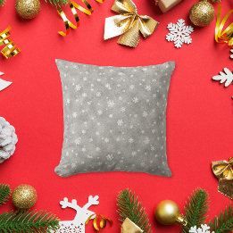 Elegante zilveren glitter sterren sneeuwvlokken kussen