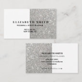 Elegante Zilveren Glitter Textuur Visitekaartje  (Voorkant / Achterkant)