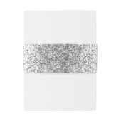 Elegante zilveren glitter witte bruiloft uitnodigingen wikkel (Achterkant Voorbeeld)