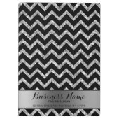 Elegante zilveren glitter zwart chevron zwart acce klembord (Achterkant)