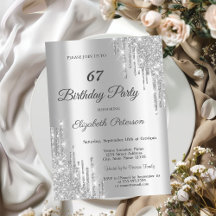 Elegante Zilveren Glitterdruppels Verjaardagsfeest