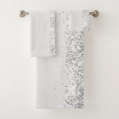 Elegante zilveren glitterglans bad handdoek (Insitu)