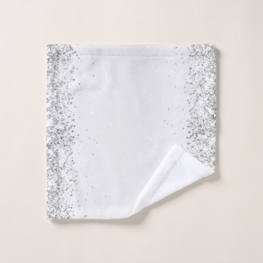 Elegante zilveren glitterglans bad handdoek (Wasdoekje)