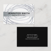 Elegante zilveren glitterscribble visitekaartje (Voorkant / Achterkant)