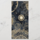 Elegante zilveren gouden hemelse bruiloft menu (Achterkant)