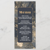 Elegante zilveren gouden hemelse bruiloft menu (Voorkant)