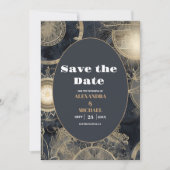 Elegante zilveren gouden hemelse bruiloft save the date (Voorkant)