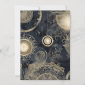 Elegante zilveren gouden hemelse bruiloft save the date (Achterkant)