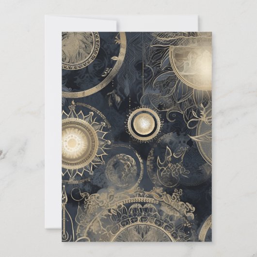 Elegante zilveren gouden hemelse bruiloft save the date (Achterkant)