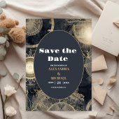 Elegante zilveren gouden hemelse bruiloft save the date