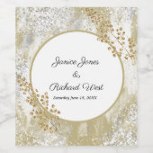 Elegante Zilveren Gouden Lijst Custom Wijn Etiket (Enkel label)