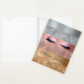 Elegante zilveren gouden Roos gouden glitter strep Planner (Display)